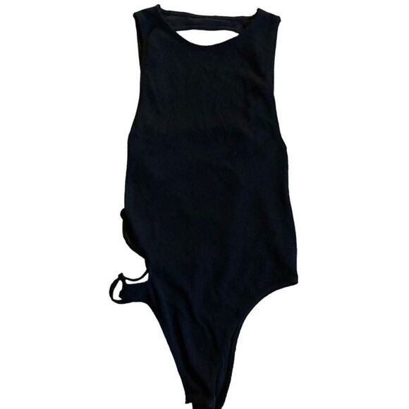 Urban Outfitters Out From Under Sz XS Sleeveless Strappy Back Bodysuit Black Nwt - Picture 1 of 6